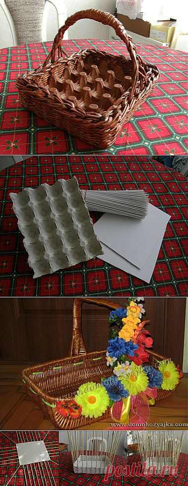 Корзинка-лоток для пасхальных яиц из газетных трубочек. Мастер-класс | Домохозяйка