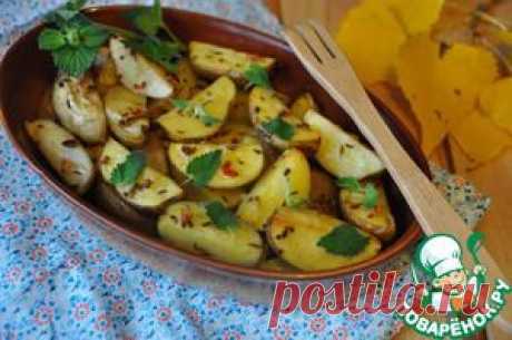 Остро-пряный печеный картофель с мятой - кулинарный рецепт