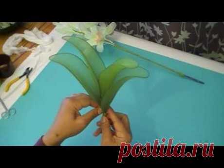 Fabrication d'une orchidée Cymbidium en collant / Nylon Cymbidium Orchid