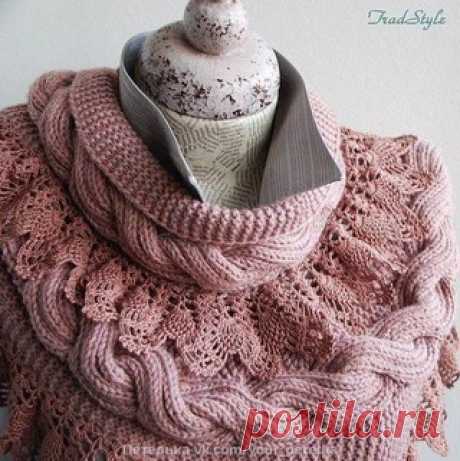 Большой шарф - снуд

Отделан по кромке широким ручным кружевом из тонкой хлопковой пряжи. 
Кружево спадает лёгкими фалдами. 
Общая длина снуда 170 см 
Показать полностью…