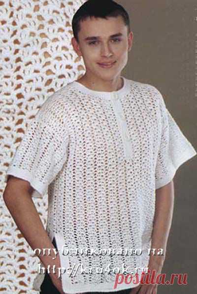Мужской летний джемпер - вязание крючком на kru4ok.ru