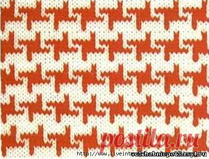 Жаккард Pied de poule (спицами) - подборка схем вязания и применения рисунка.
