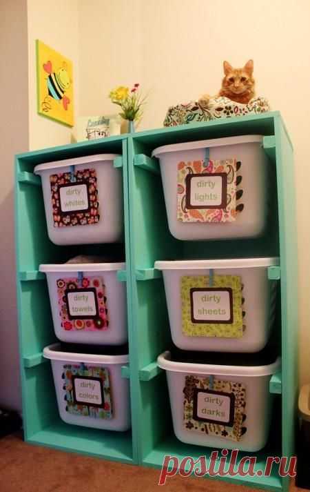 DIY Laundry basket dresser. Great way to organize toys to. Really love this idea! Wonder if it's worth the cost to make it? Is wood super expensive these days? by bonita