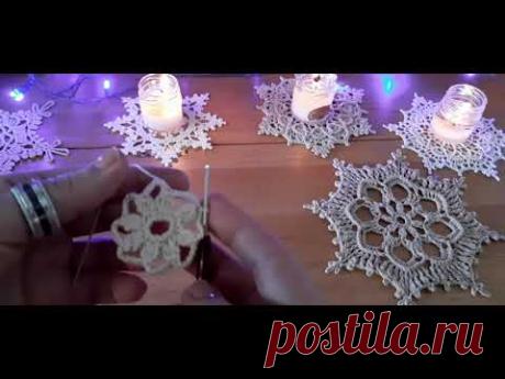 Мк снежинка крючком.@user-wo6ux4cy7n.  Crochet snowflake.