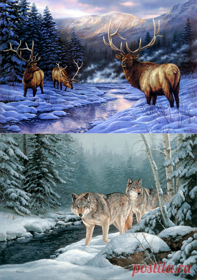 Мир животных...времена года | Rosemary Millette (часть 1)