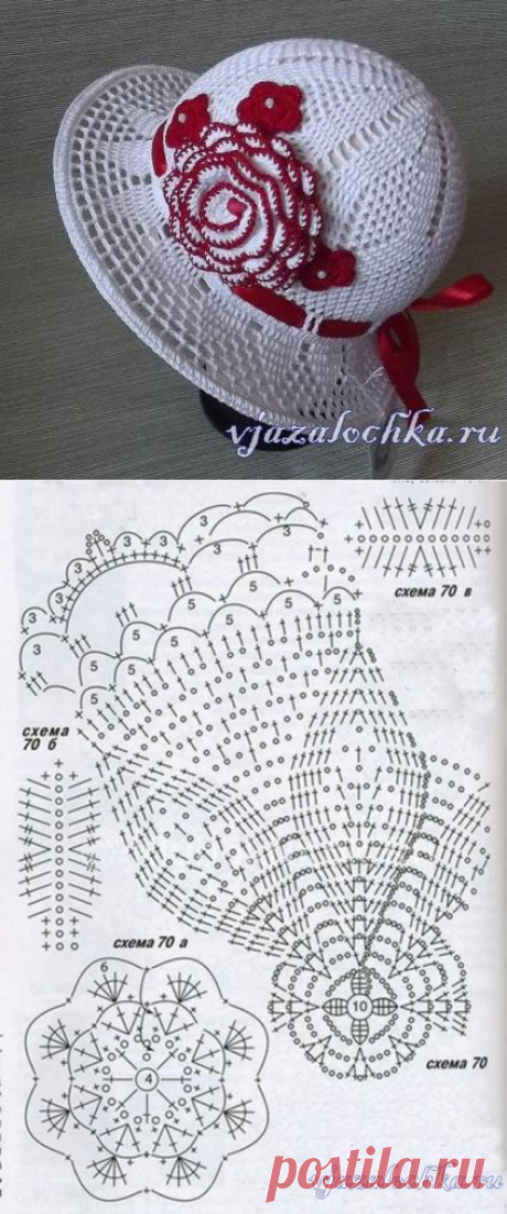Шляпа крючком для маленькой леди