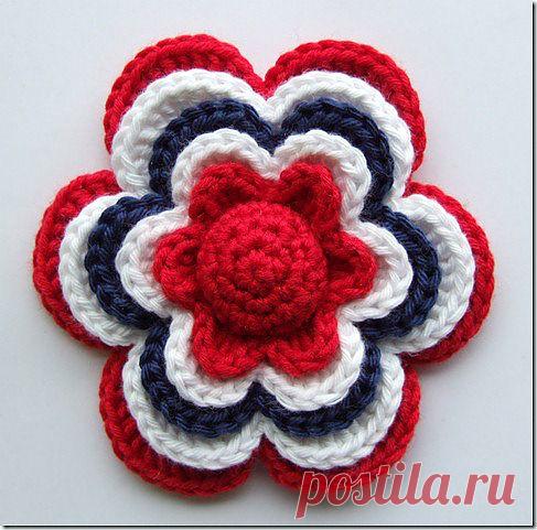 (+1) тема - Пятислойный цветок. МК от Сольвейг | РУКОДЕЛИЕ