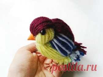 Миленькая птичка из пряжи — Сделай сам, идеи для творчества - DIY Ideas