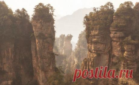 Овеянные туманом кварцитовые скалы Чжанцзяцзе;)) Головокружительные фото;)) — Фотоискусство