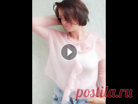 Свитер-паутинка из мохера с рюшей.  Подробный мастер-класс Я в Instagram как @tayatarbog. Установите приложение, чтобы подписаться на мои фото и видео. #паутинка #паутинкаизмохера #мохер #мастеркласс #вязание ...