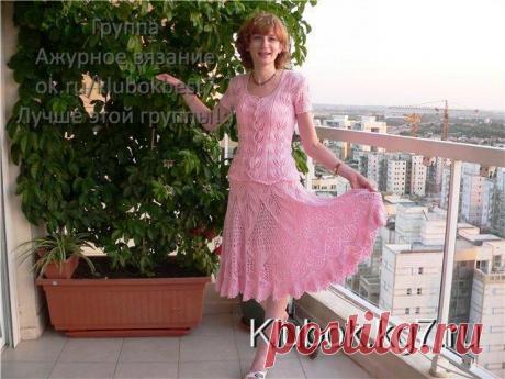 Разлетелись крылья лебедя - сарафан - платье спицами | Клубок