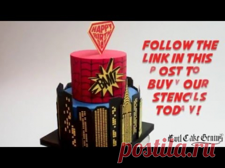 Evil Cake Genius - Spider Web Superhero Cake Stencils