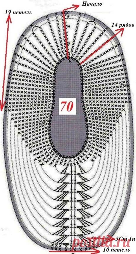 Петелька за петельку — Сапожки домашние с красивым рисунком на войлочной подошве