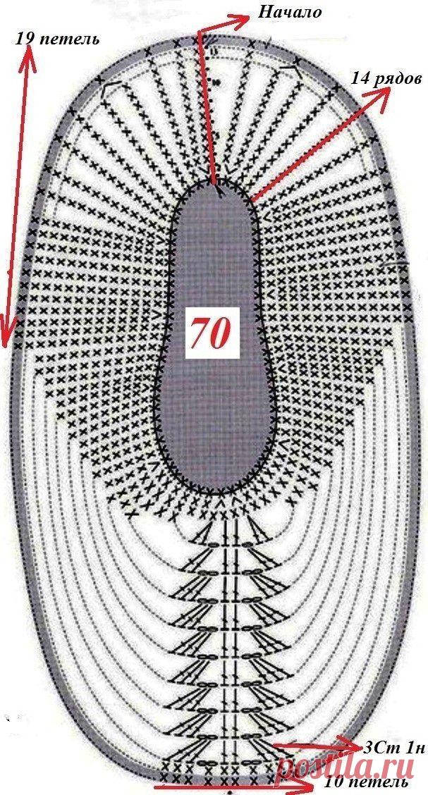 Петелька за петельку — Сапожки домашние с красивым рисунком на войлочной подошве