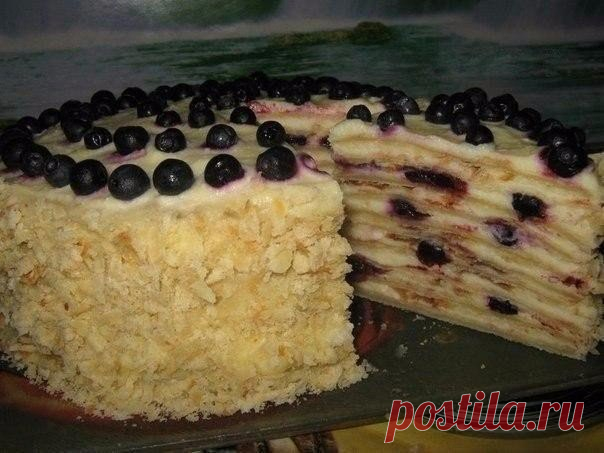 Торт «лесная ягодка» на сковороде Очень вкусный торт,на который по времени приготовления ушло всего 1 час.С наивкуснейшим творожным заварным кремом. | Эксклюзивные шедевры кулинарии.