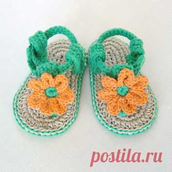 CROCHET PATTERN Baby Flower Sandals 3 from matildasmeadow on Etsy