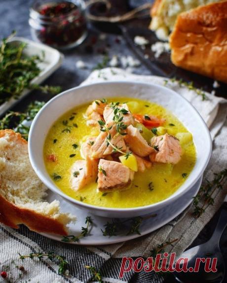 ​Сливочный суп с лососем Тёплый, сытный, нежный и такой вкусный!Ингредиенты:
Лосось — 200 гКартофель — 200 гВода — 1 лМорковь — ½ шт.Луковица — 1 шт.Сливки — 100 млСливочное масло — 10 гКрахмал — 1 ст. л.Лавровый листТимьянСоль, перецОливковое маслоПриготовление:1....