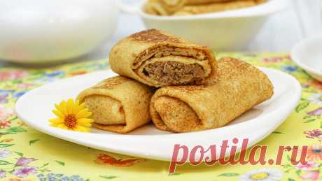 🥞 Блины с Мясом (Не сухие и без лишнего масла!) | Домашние рецепты с Любовью | Яндекс Дзен