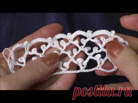 Как связать шикарную сеточку &quot;с узелками&quot; крючком для ирландского кружева и не только.