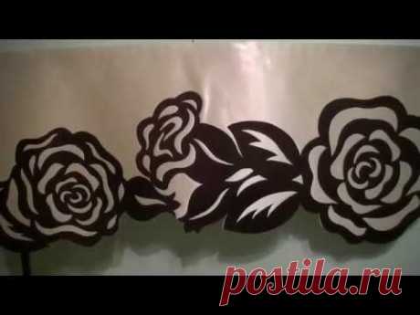 Ажурный ламбрекен &quot;Розы&quot;.
