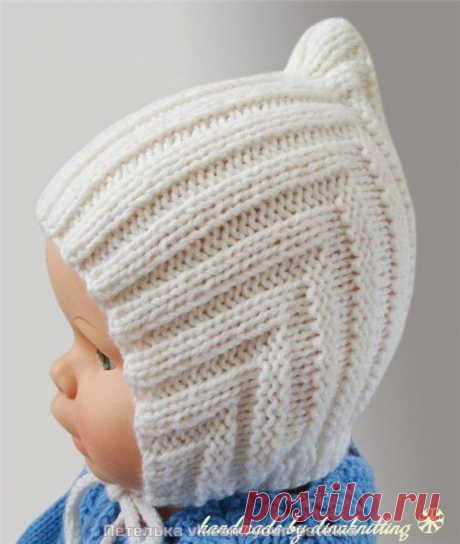 Шапочка «Эльф».

Размер 3-12 мес. и 1-2 года

Вам потребуется:

Пряжа сорта Baby Wool, марки Alize (40% шерсти, 40% акрила, 20% бамбука, 175 м/ 50 г) — 100 г персиковой (код цвета 449)

Спицы № 3,25-3,5

Пуговицы на ножке диаметром 1,5 см

Толстая игла

Резинка 2/2 (число п. кратно 4+2 для симметрии): 1-й р. (и все нечетные р.): 2 лиц., *2 изн., 2 лиц.**, от * до ** повторять до конца р.; 2-й р. (и все четные р.): над лиц. вязать лиц., над изн. — изн.

Резинка 1/1 (число п...