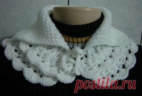 Нарядные шарфы-воротники, связанные крючком — Делаем руками