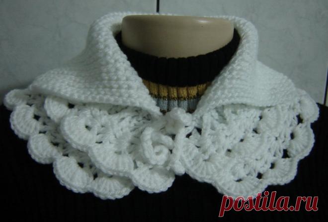Нарядные шарфы-воротники, связанные крючком — Делаем руками