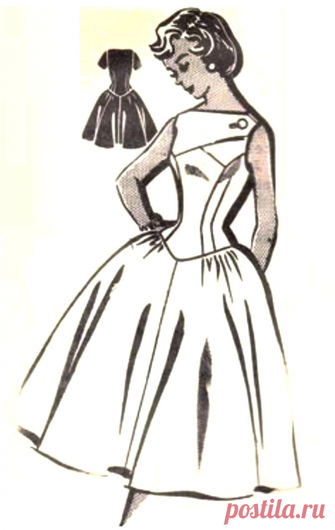 Летнее ретро-платье с оригинальной кокеткой