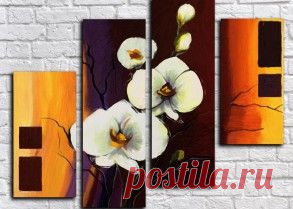 Купить модульные картины цветы + подарок всем!