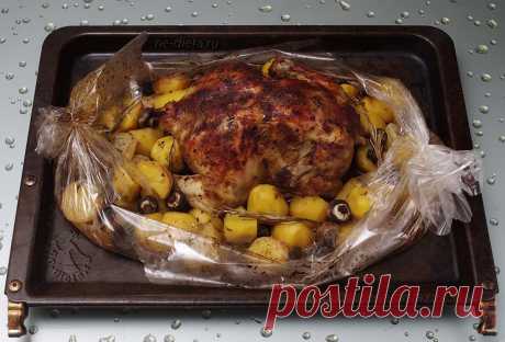 Курица с картошкой в рукаве - рецепт в духовке с фото | ne-dieta