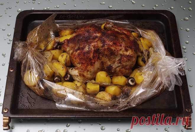 Курица с картошкой в рукаве - рецепт в духовке с фото | ne-dieta