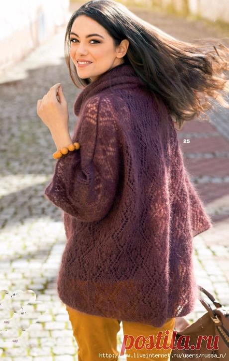 Пуловер спицами