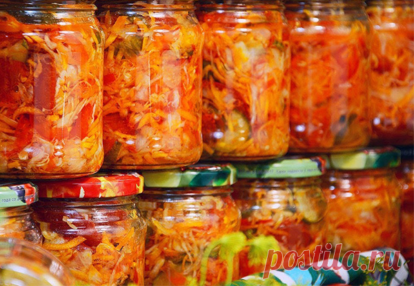 14 овощных вкусных салатов на зиму Отличная подборка заготовок на зиму.