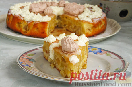 Рецепт: Нежный яблочный пирог-торт на RussianFood.com