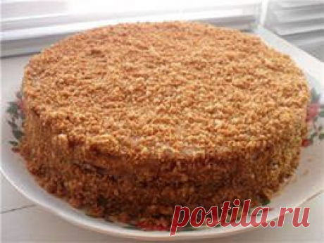 Медовик с молочным кремом - кулинарный рецепт