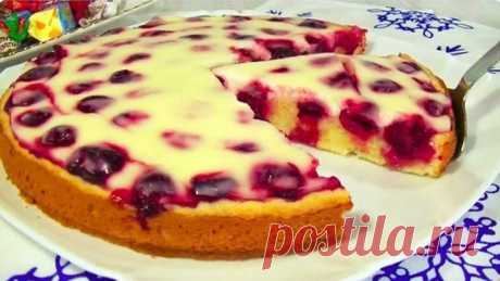 Быстрый вишневый пирог в сметанной заливке! Нежнее я не пробовала!