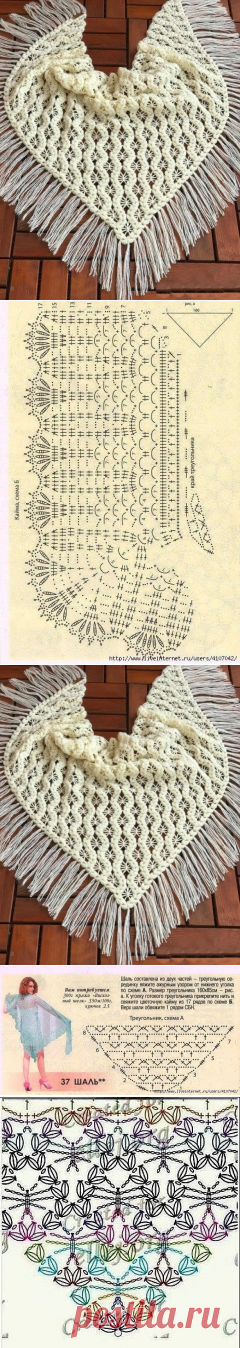 Ажурные шали с замечательными узорами