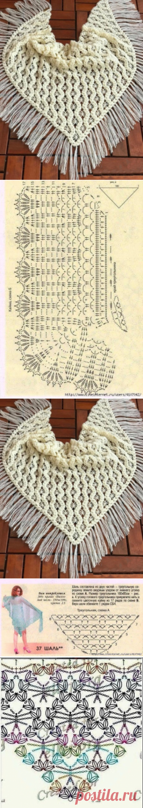 Ажурные шали с замечательными узорами