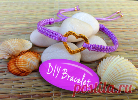 DIY Bracelet! Bracelet Making Tutorial with String and a Heart Charm - YouTube
