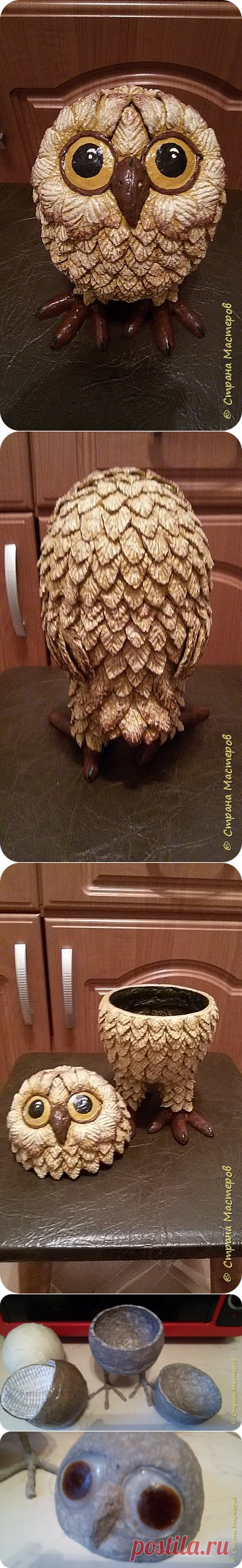 Совенок из папье маше | Страна Мастеров