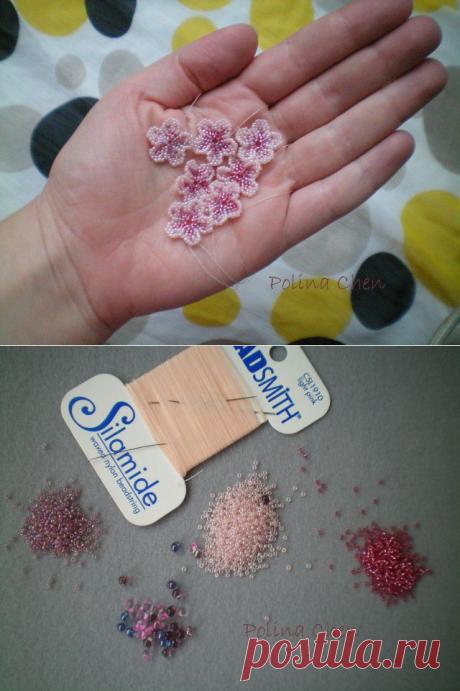 Цветок на одной нити | biser.info - всё о бисере и бисерном творчестве