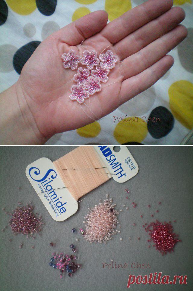 Цветок на одной нити | biser.info - всё о бисере и бисерном творчестве