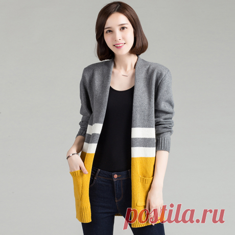 Korean-winter-fashion-women-long-sleeve-coats-women-s-striped-loose-long-knitted-cardigan-font-b.jpg (800×800)