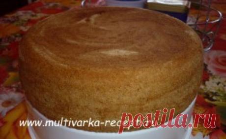 Ванильный бисквит на кипятке в мультиварке