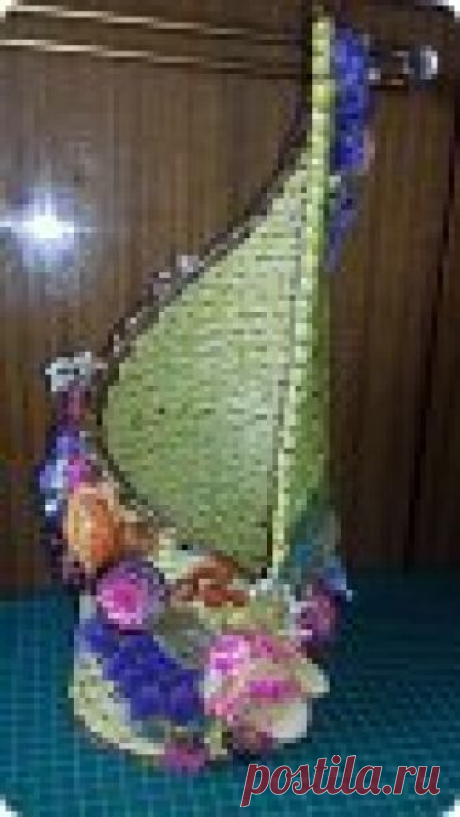 Бутылочница плетение из трубочек бумажных Добрый день!!! Представляю вашему вниманию бутылочницу , украшенную сухоцветом