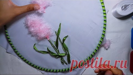 Embroidery Reeds Flowers | Ribbon Embroidery | Hand Embroidery | Thêu cỏ lau bằng ruy băng | MAYA50