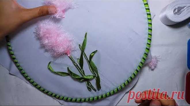 Embroidery Reeds Flowers | Ribbon Embroidery | Hand Embroidery | Thêu cỏ lau bằng ruy băng | MAYA50