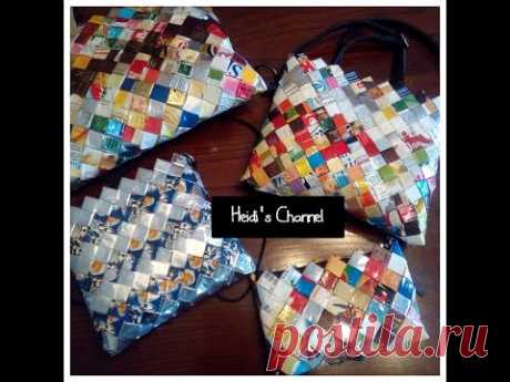 Como hacer carteras/bolso con bolsas de sabritas/Como hacer un bolso con sabritas/Candy wrapper bag