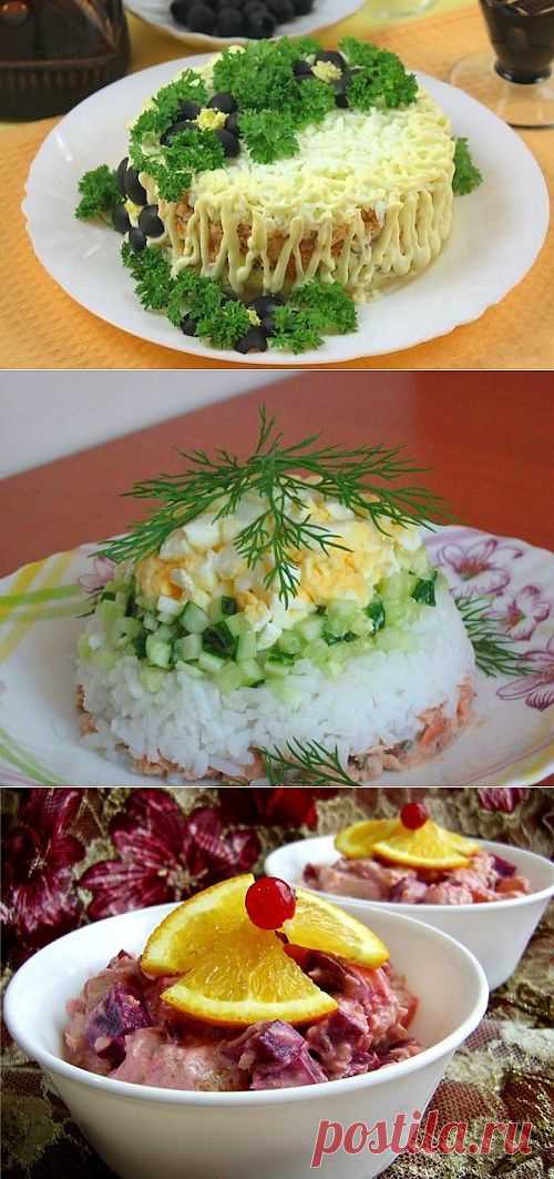 Салаты с консервированной горбушей / Простые рецепты