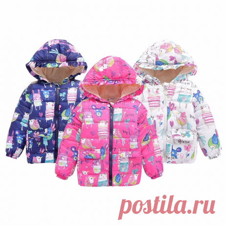 Зима Теплая Новорожденный Зима Baby Дети Мальчики Девочки С Капюшоном Цветочные Пальто Куртки И Пиджаки 2 7Y Горячая купить на AliExpress